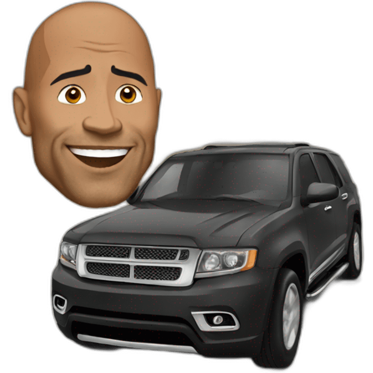 The Rock en voiture emoji