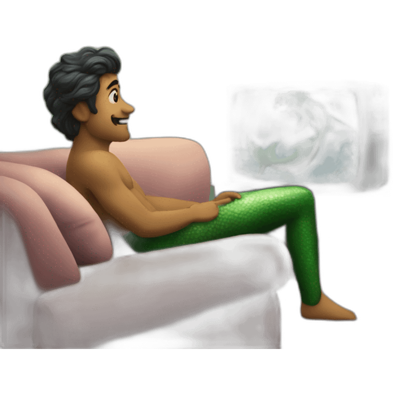 merman watching tv emoji