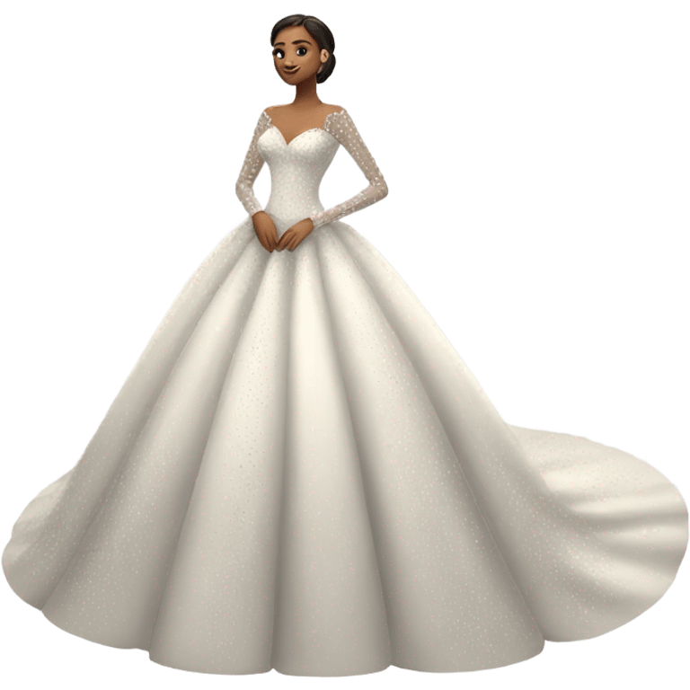 Fancy ballgown wedding dress sparkly with long sleeves emoji