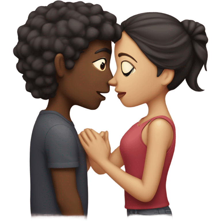 Girl and guy kissing  emoji