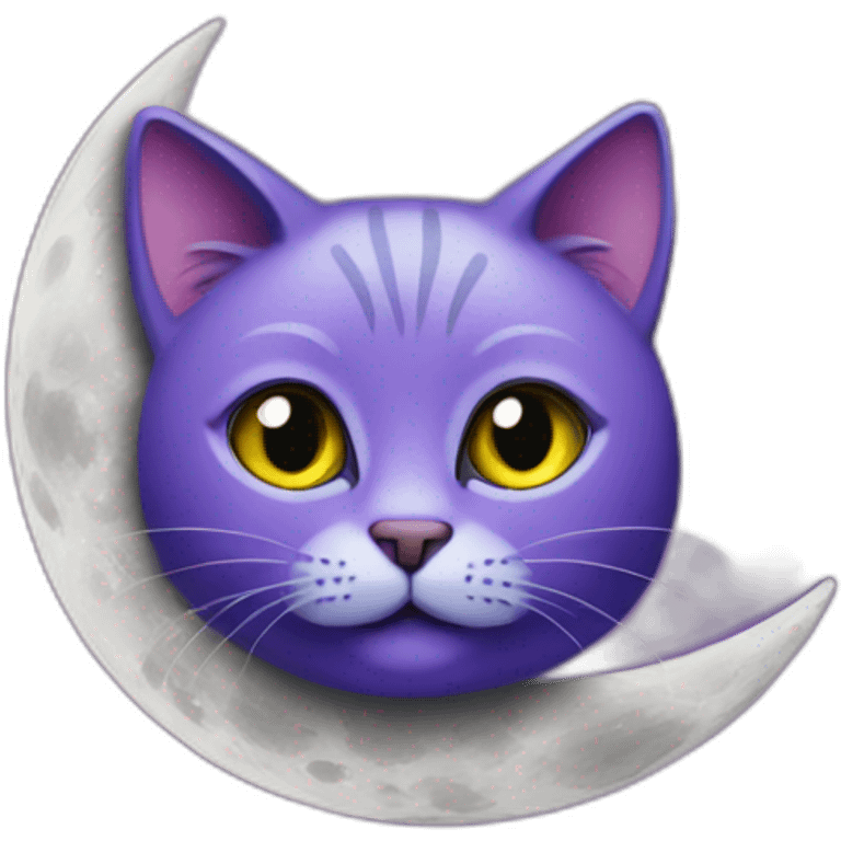 purple cat on the moon emoji