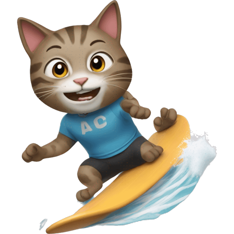 A cat surfing emoji