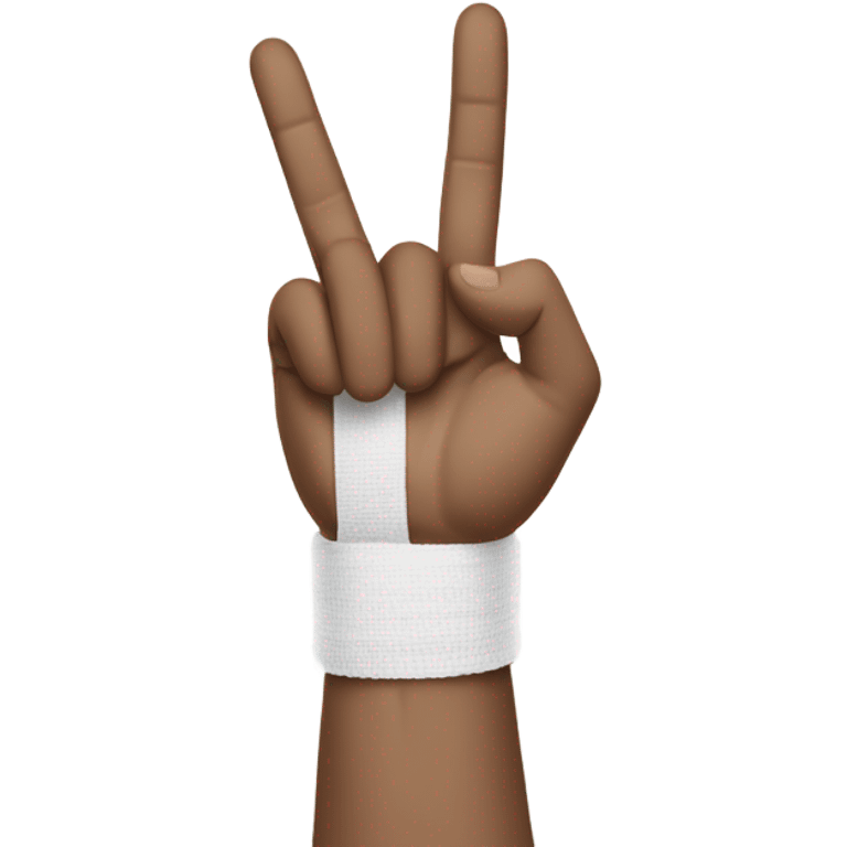 emoji hand gesture resembling "I Love You" in sign language, with a white bandage or wrapping around the hand emoji