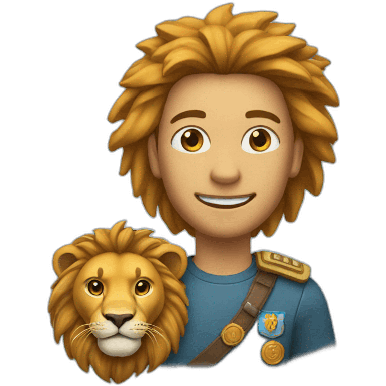 Un humain avec une tête de lion emoji