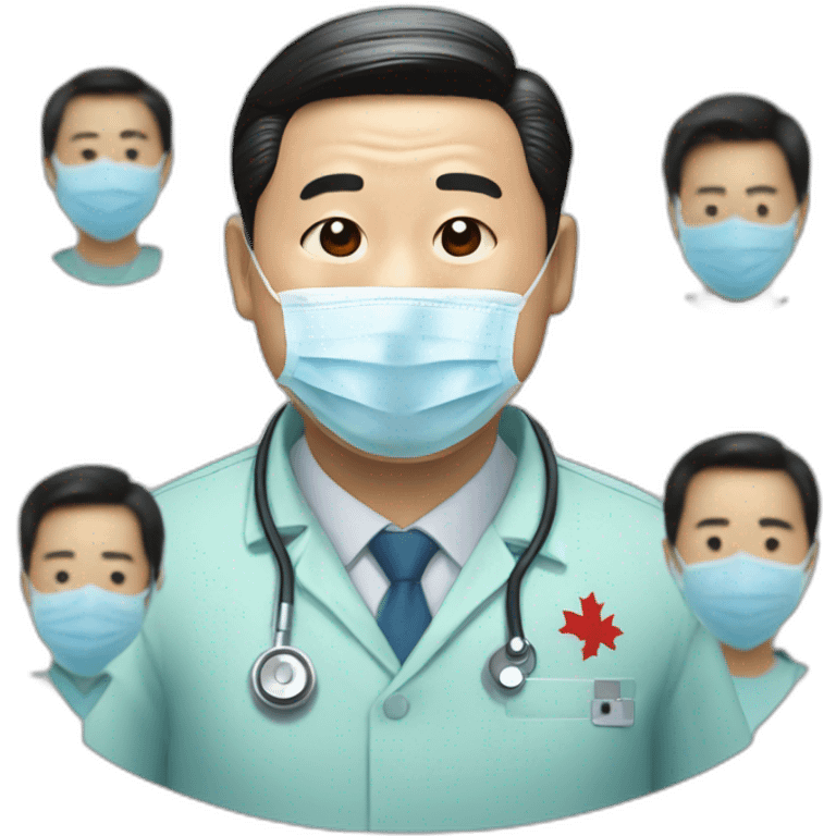 Xi Jinping in a Medical masks emoji