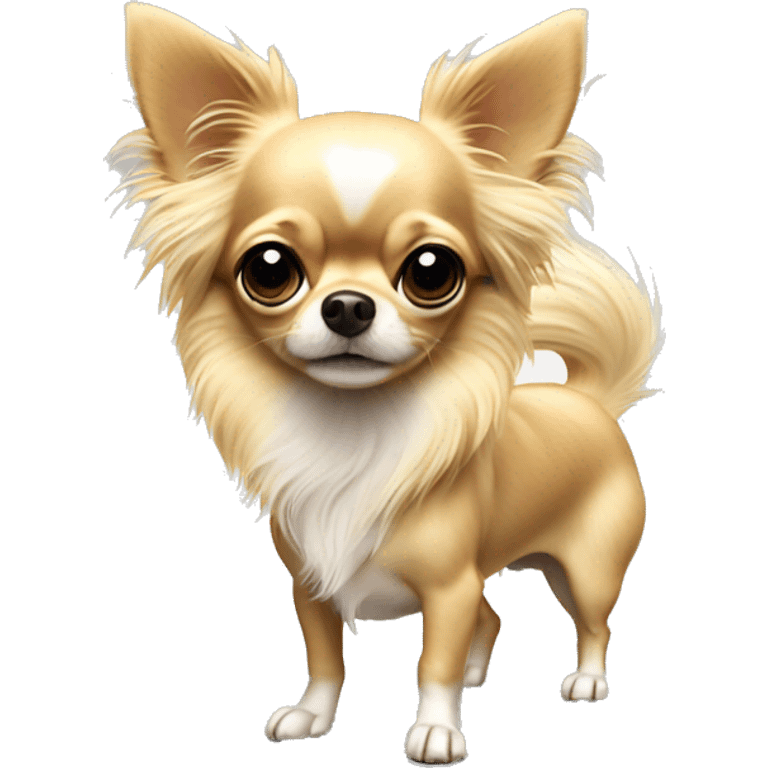 blond long haired chihuahua standing on two legs  emoji