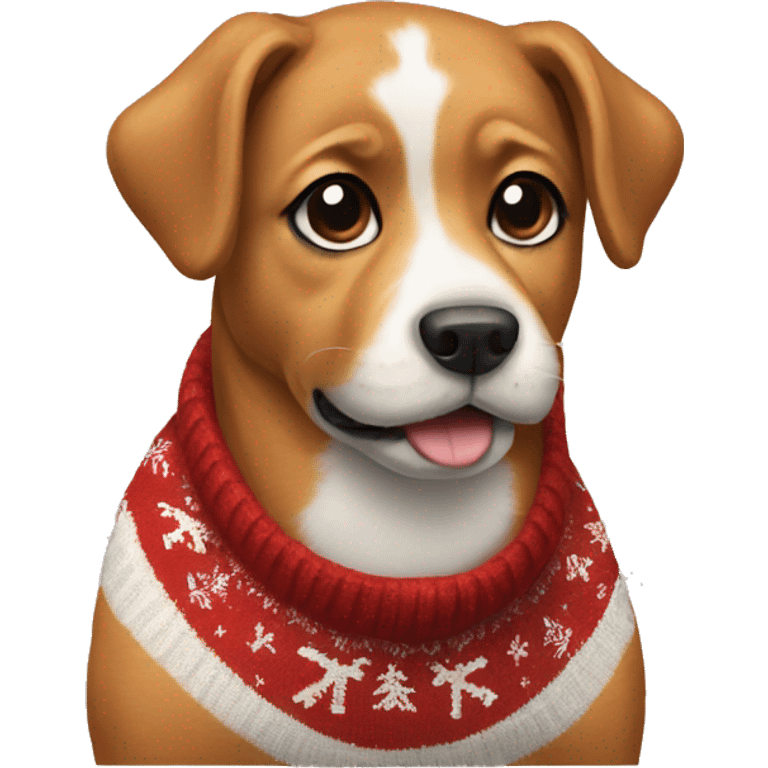 dog in a christmas sweater emoji