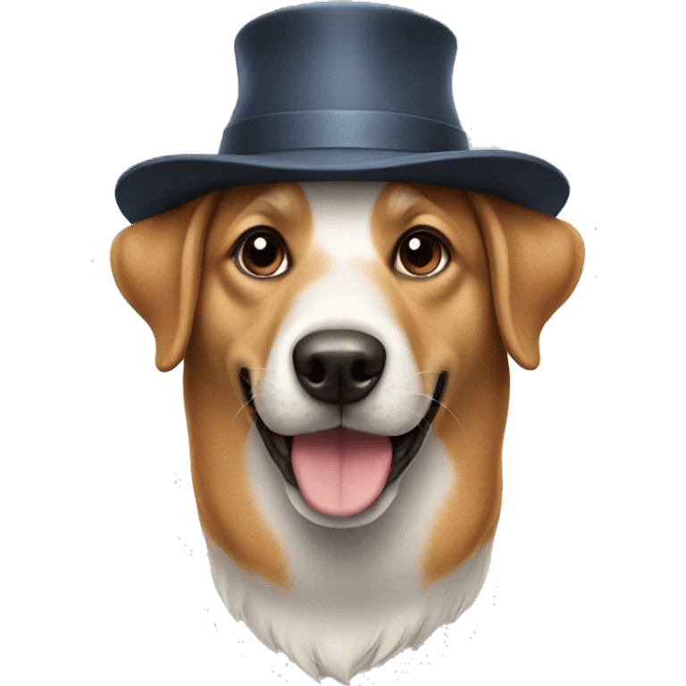 A dog with a hat emoji