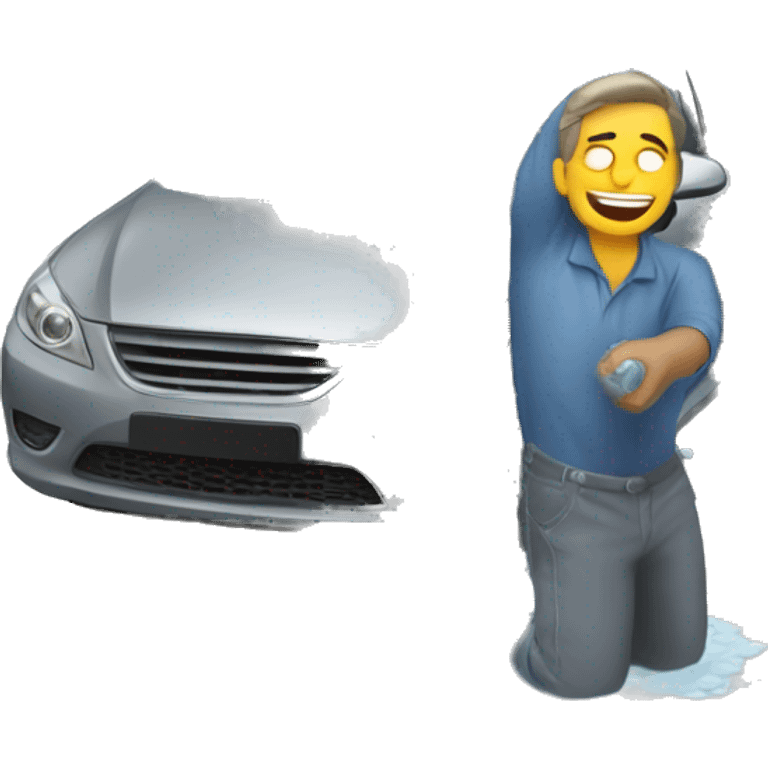 man washing a car emoji