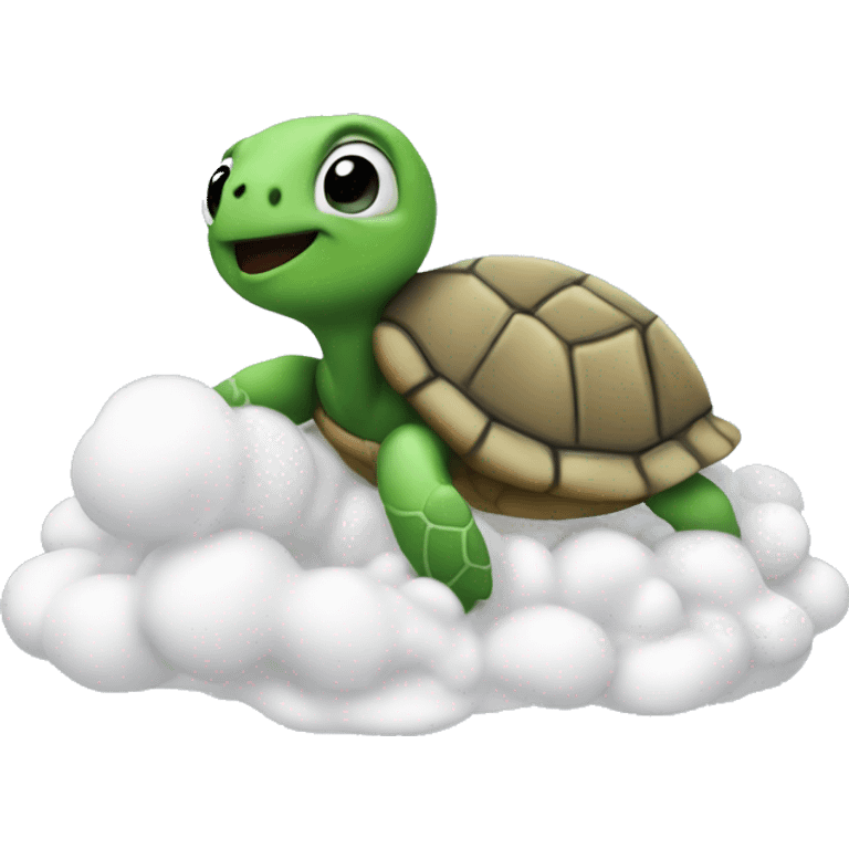 Baby turtle in foam  emoji