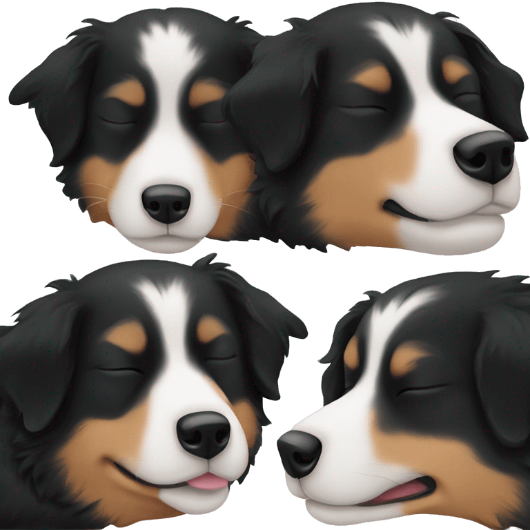 Small black australian shepherd dog sleeping  emoji