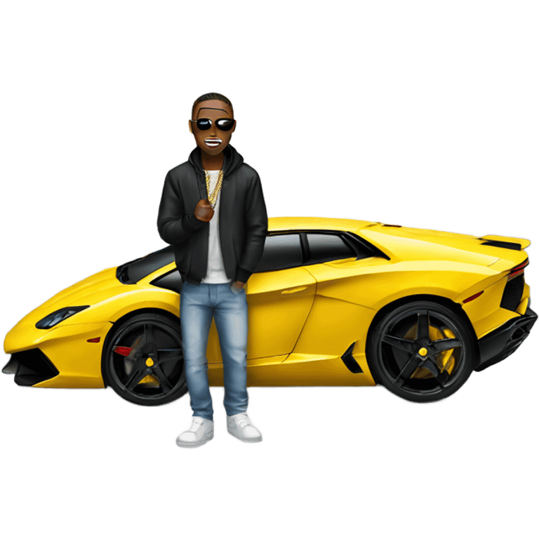 rapper on lamborghini emoji