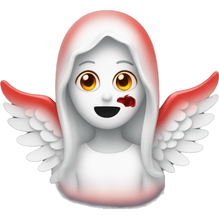 Red angel +ghost emoji emoji