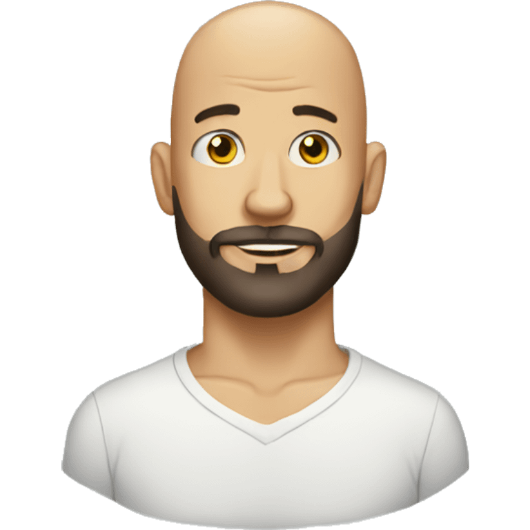 Bald man with tattoos and beard  emoji