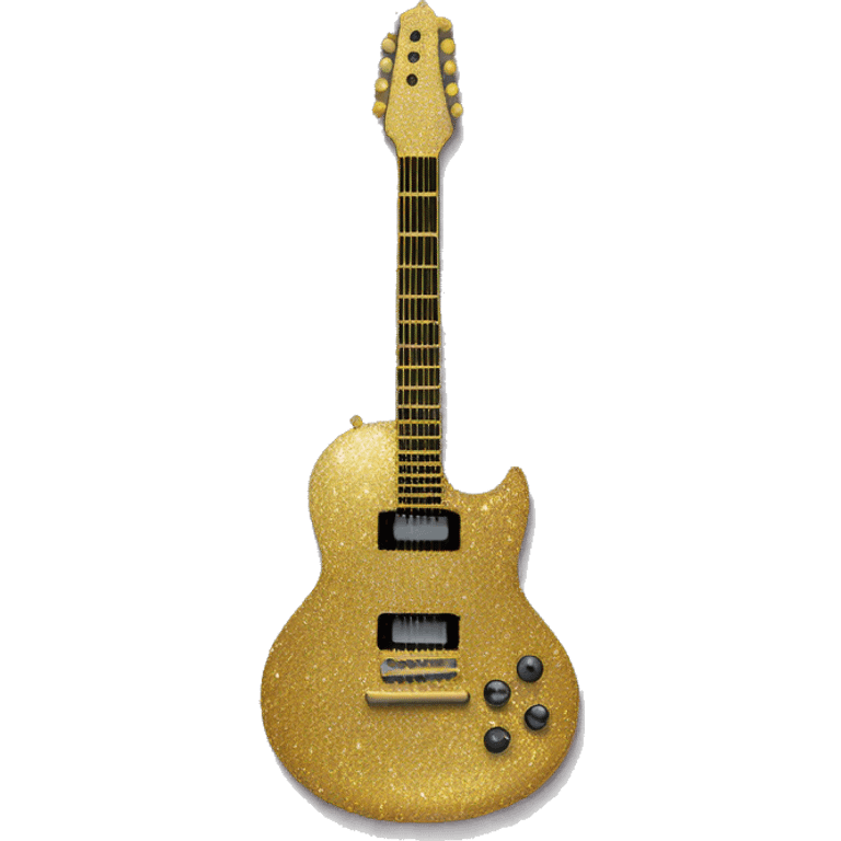 Gold glitter guitar emoji