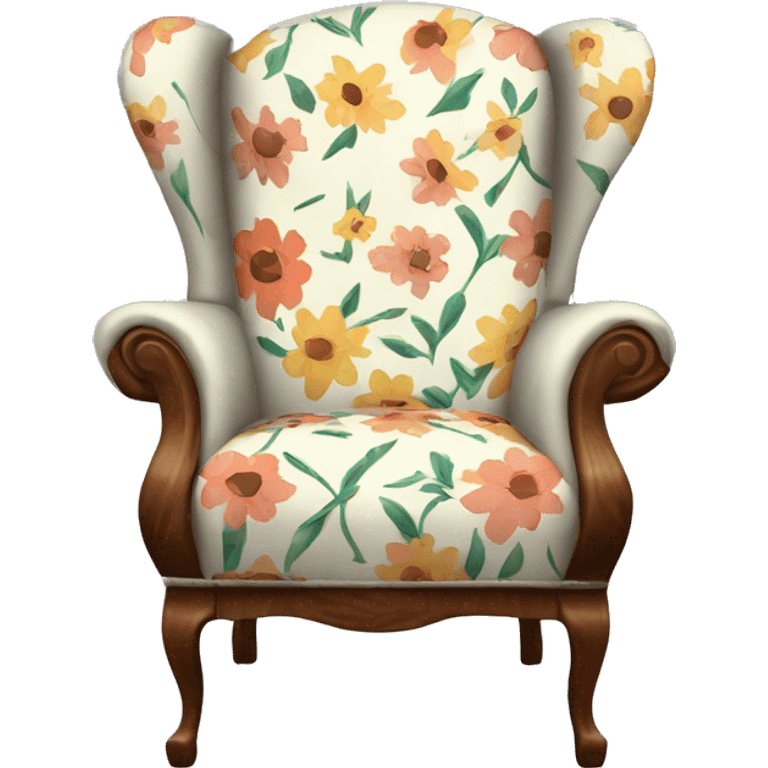 Floral printed wingback chair  emoji