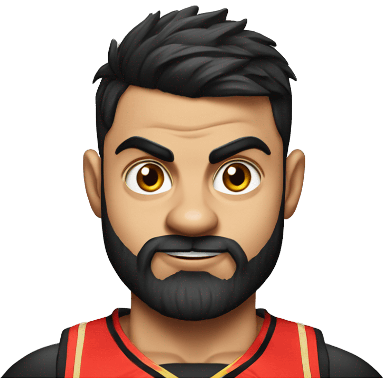 Virat kohli in RCB jersey playing basketball emoji