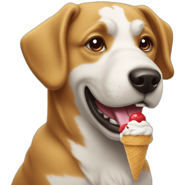 Dog with ice cream  emoji