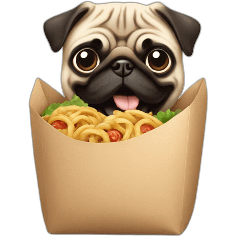 Pug delived food emoji