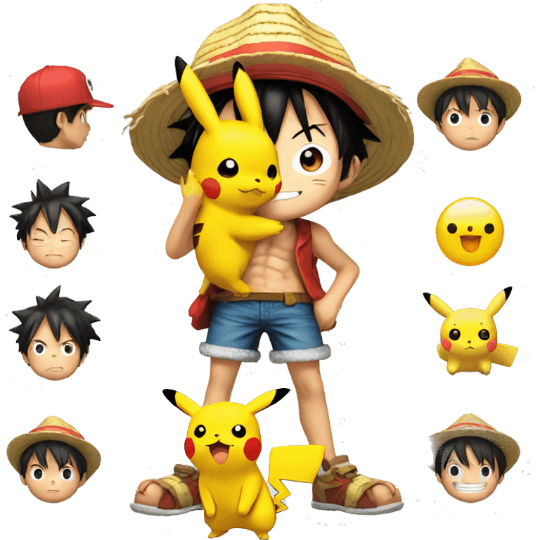 Luffy with Pikachu  emoji