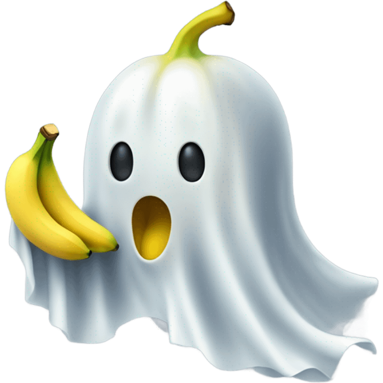 Ghost eating a banana emoji