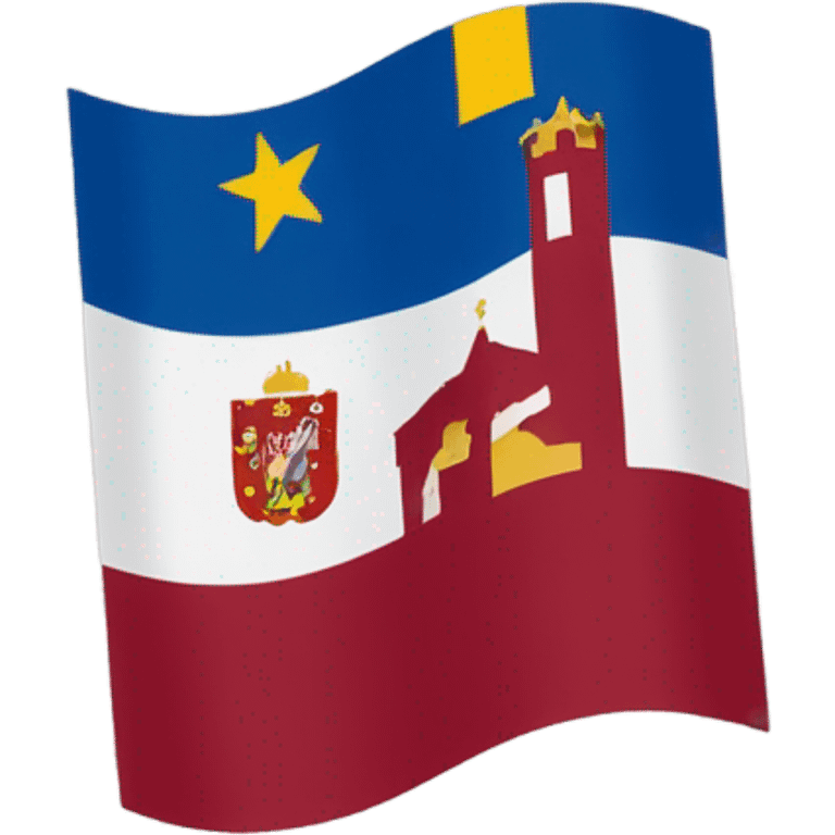 region de murcia flag with the style of iOS flag emojis. region de murcia is a region of spain which flag is composed by a burgundy color background, 4 towers in the top-left and 7 crowns in the bottom-right emoji