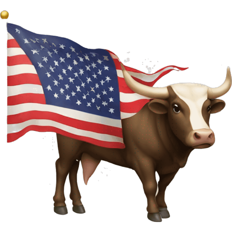 flag and bull emoji