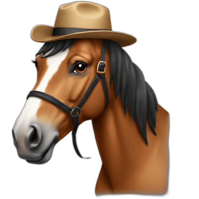 Horse with hat emoji