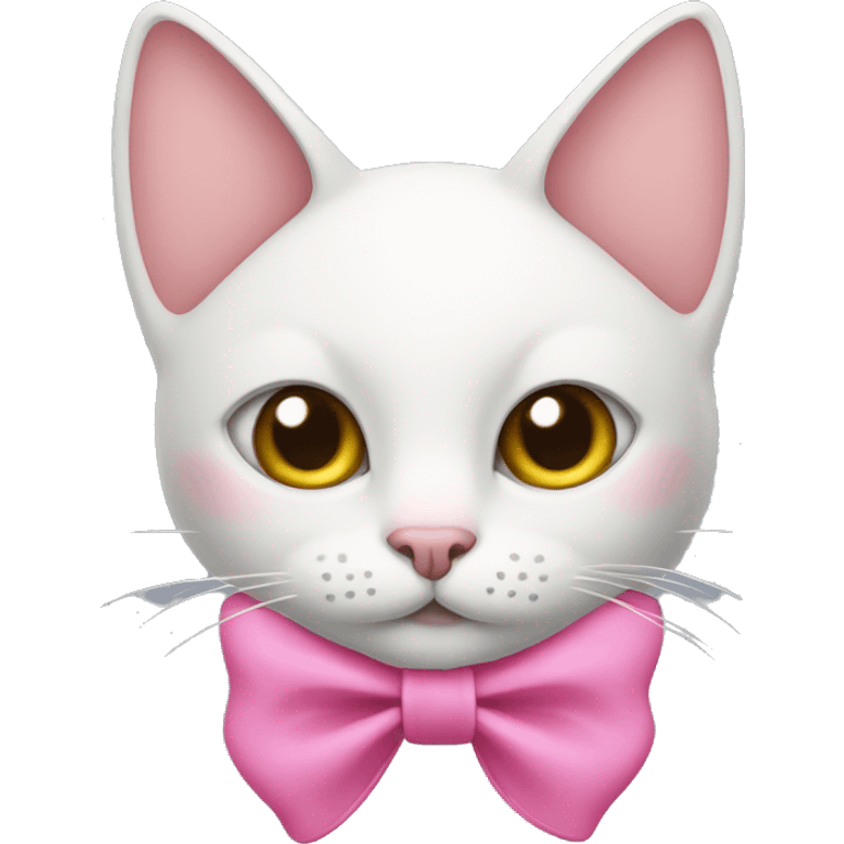 cat with pink bows on right side of ear emoji