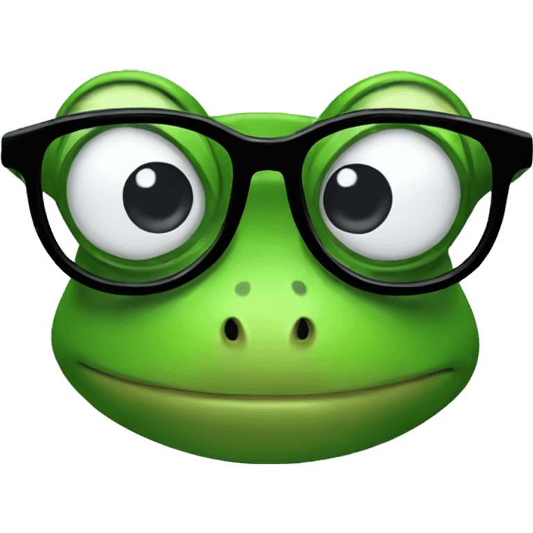 Frog with glasses emoji