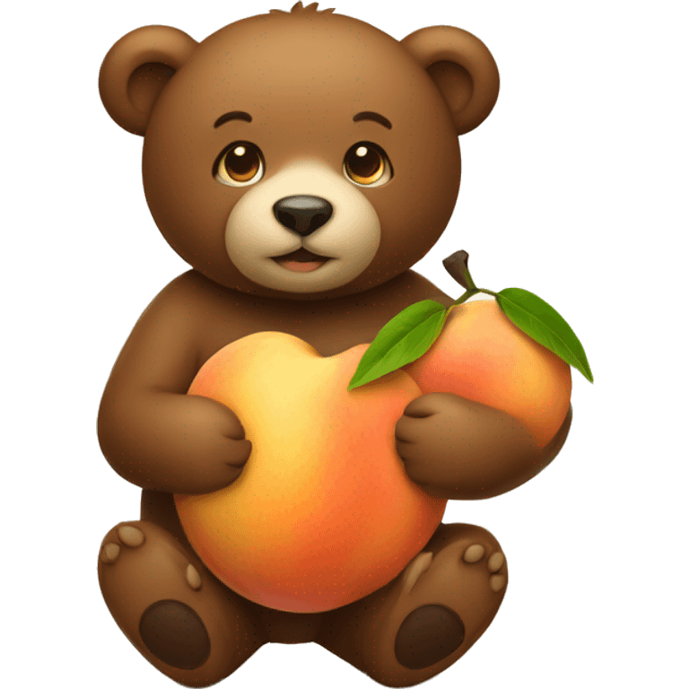 bear holding a peach emoji