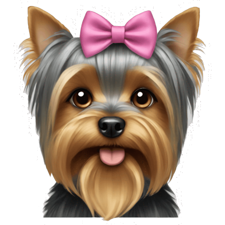 Yorkshire terrier with a bow emoji