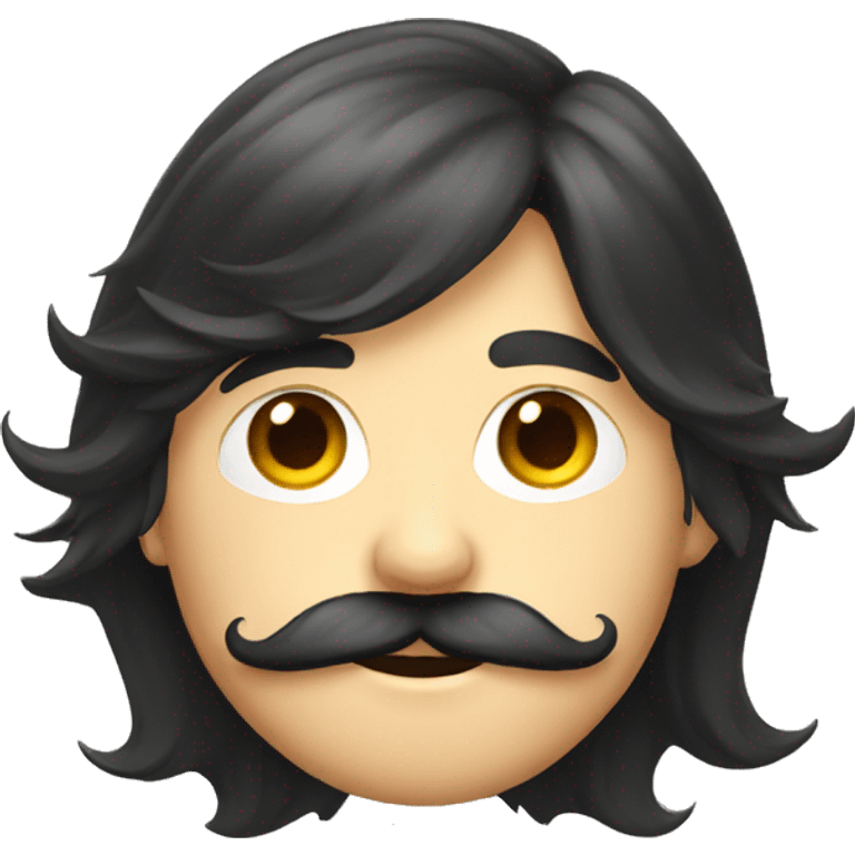 Long hair boy and moustache emoji