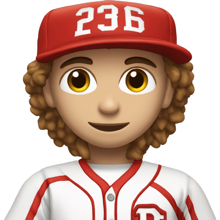 baseball pitcher in red and white uniform RD on hat emoji