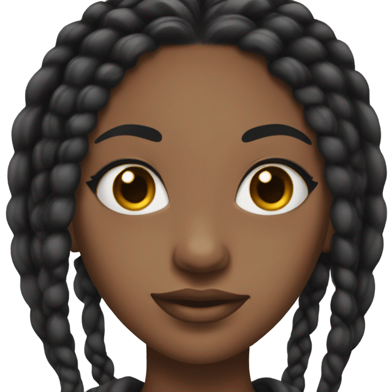 black woman with black braids and lashes emoji