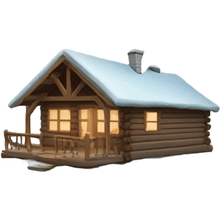 winter cabin emoji