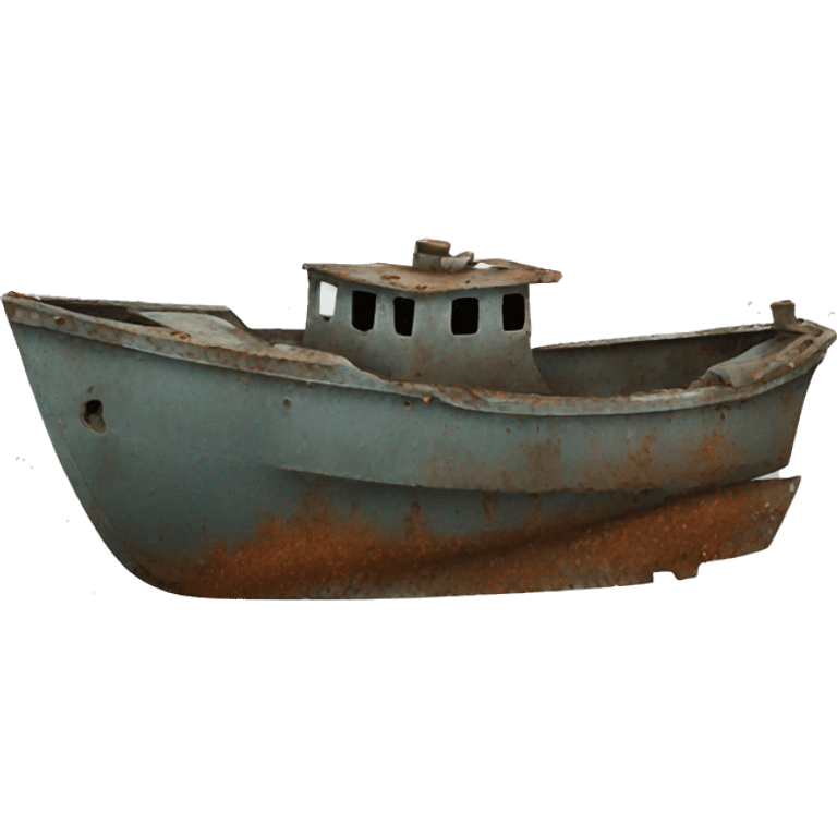 Corroded metal boat emoji