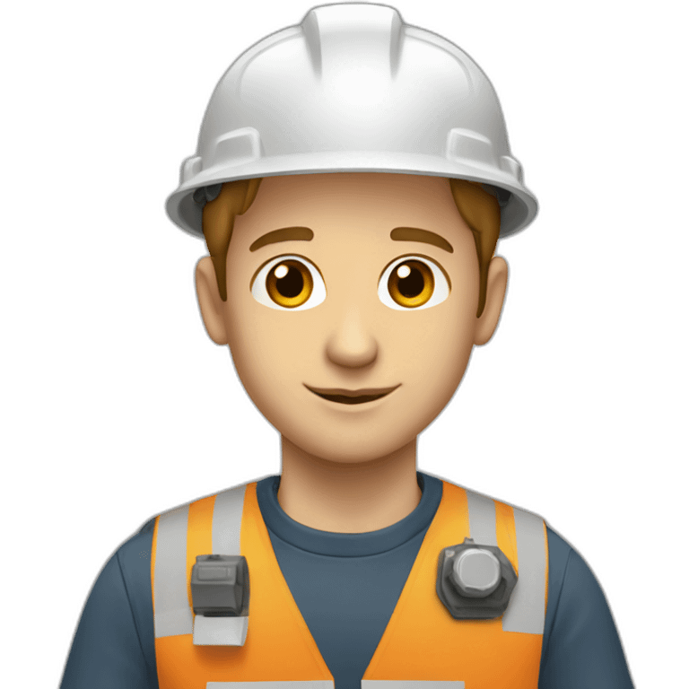 young white man as a control engineer emoji