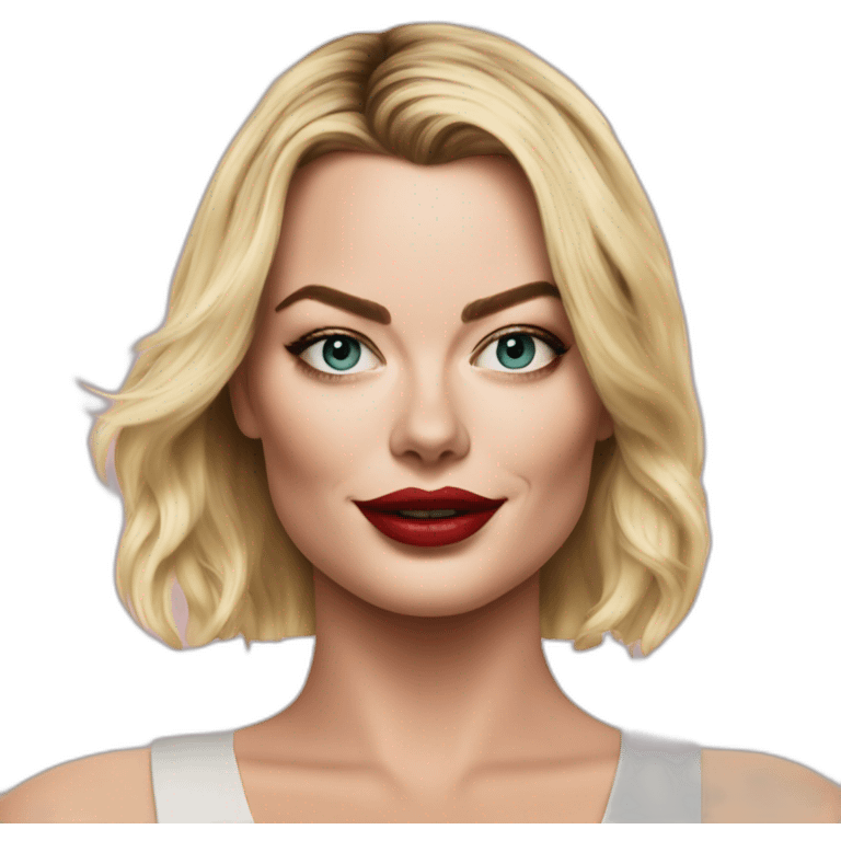 hyper realistic margot robbie women actress emoji