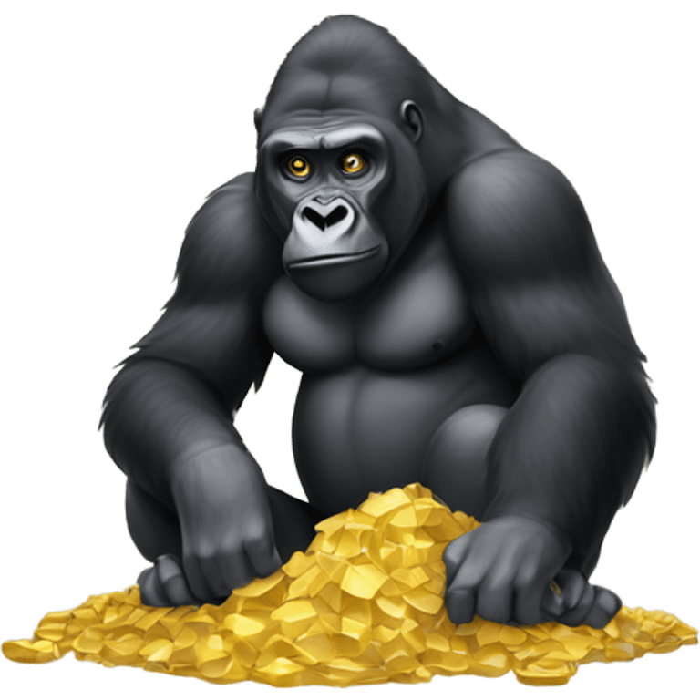 Gorilla digging for gold emoji