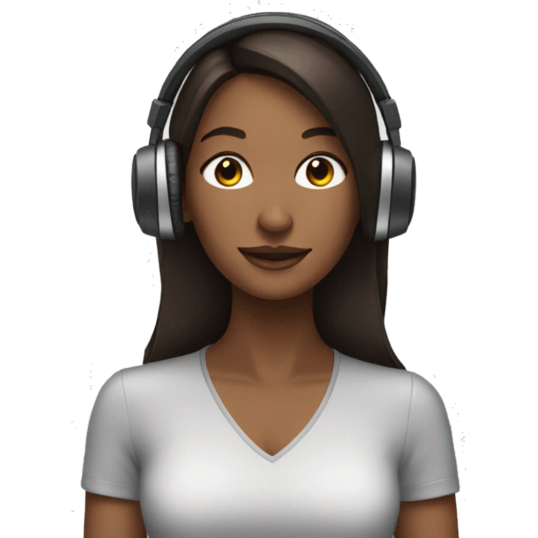 woman with headphones brunette emoji