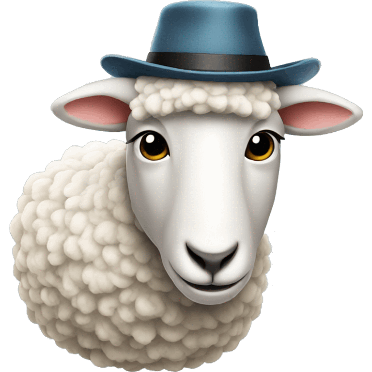 Sheep with hat emoji