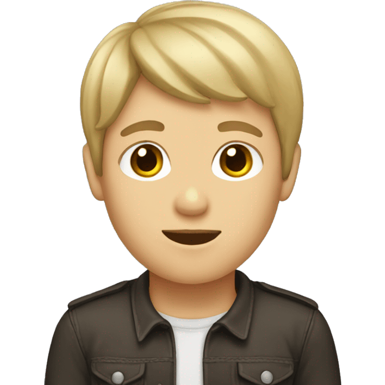 boy with brown hair and blonde bangs emoji