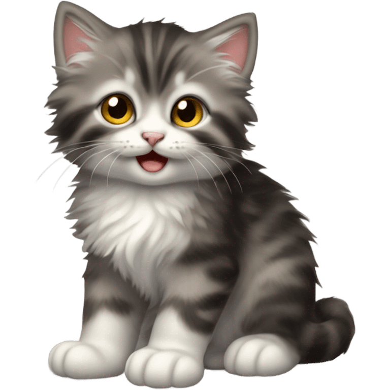 Cute kitten meowing emoji