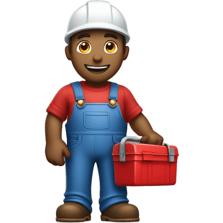 Plumber holding a red tool box emoji