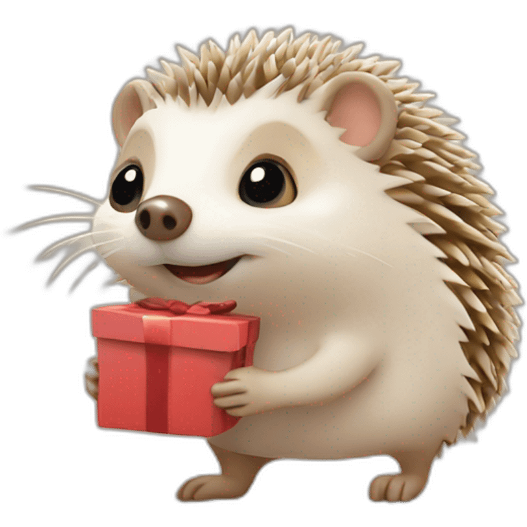 hedgehog-gift emoji