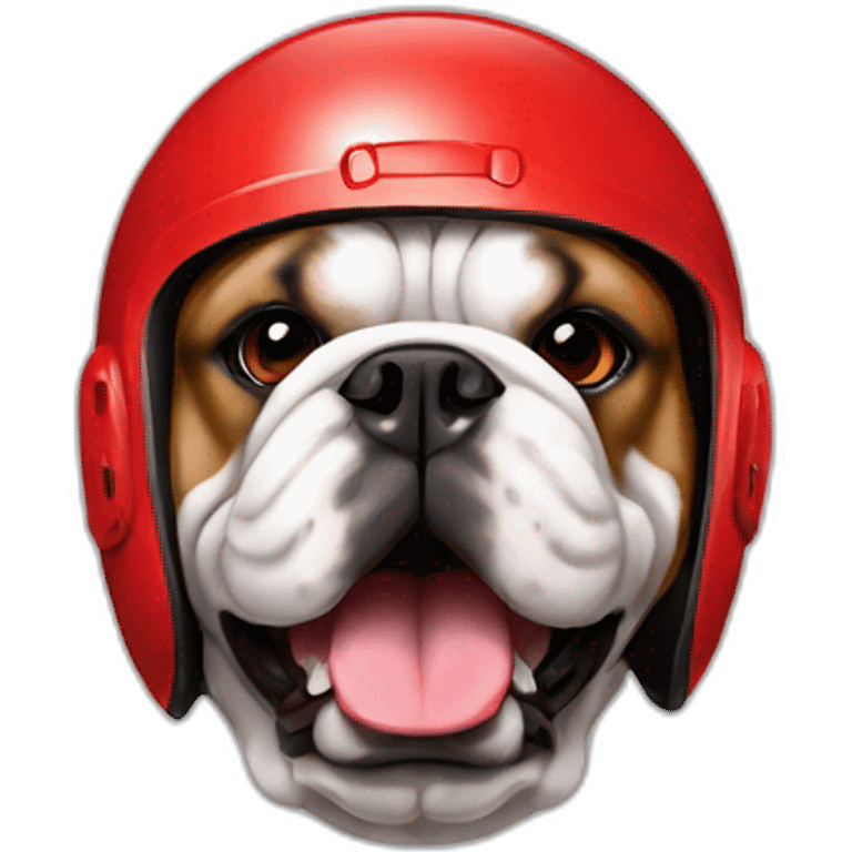 Bulldog with red helmet emoji