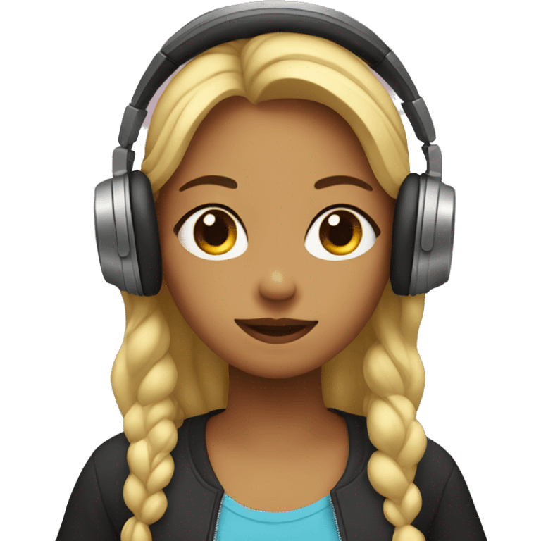 Girl listening to music  emoji