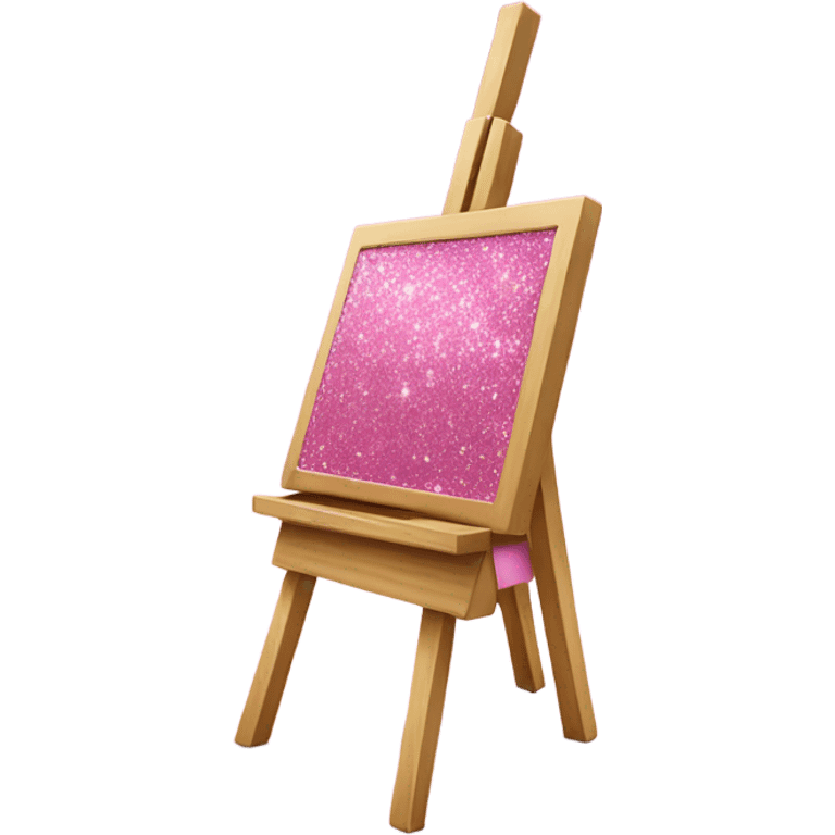 Pink paint easel with glitter  emoji