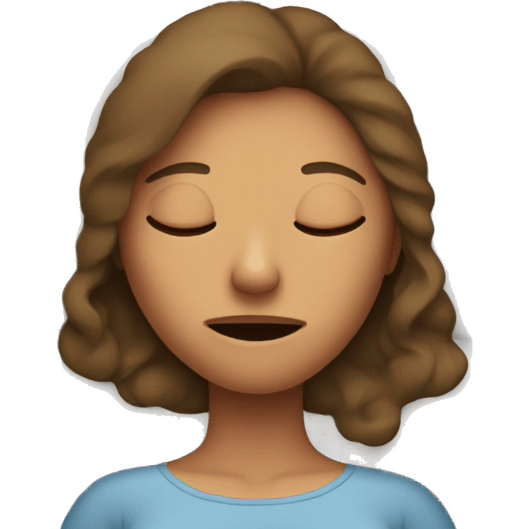 woman with long hair snoring in bed  emoji